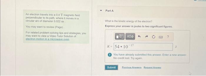 Solved An electron travels into a 0.4 T magnetio field | Chegg.com