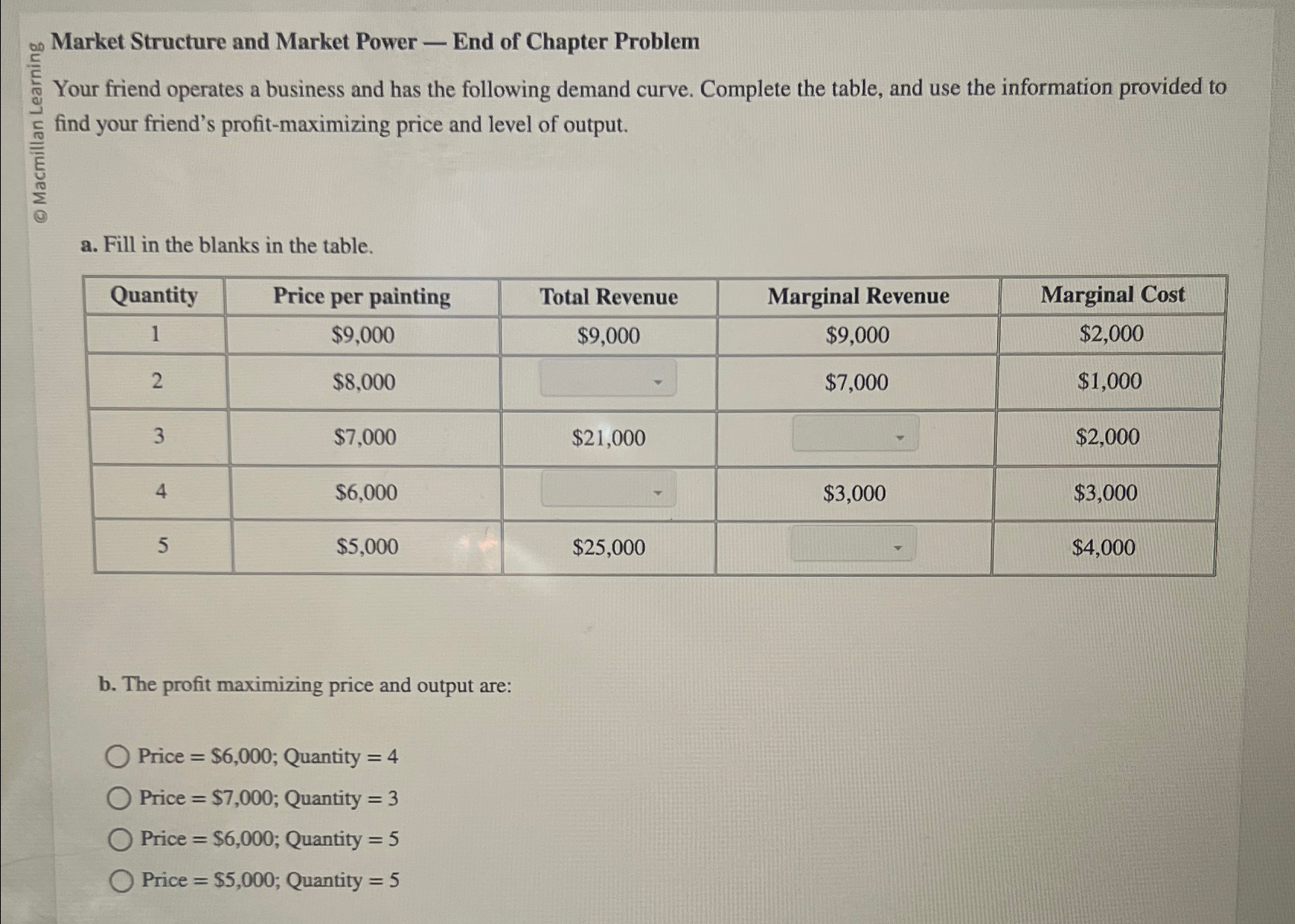 Solved Market Structure And Market Power - ﻿End Of Chapter | Chegg.com