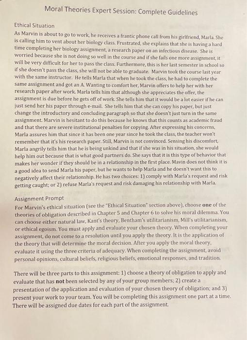 Moral Theories Expert Session Complete Guidelines