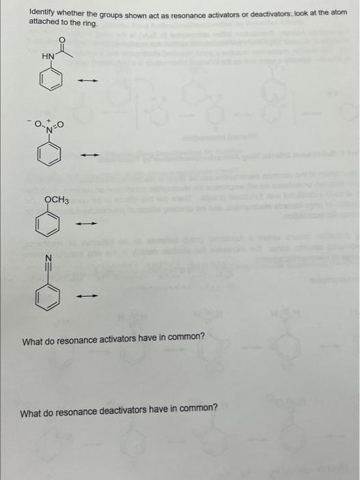 Solved Identify whether the groups shown act as resonance | Chegg.com