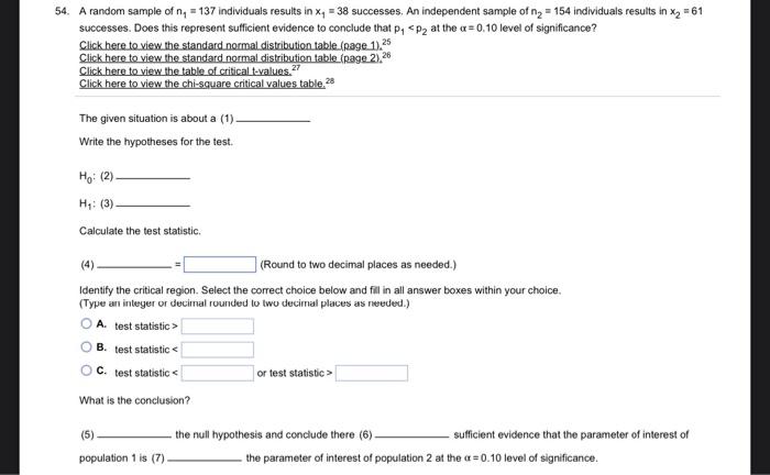 Solved 14. A random sample of n1=137 individuals results in | Chegg.com