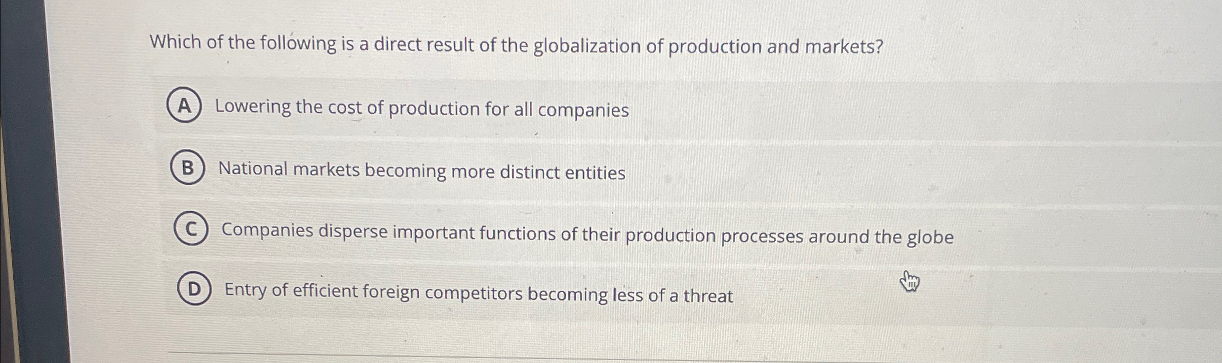 Solved Which of the following is a direct result of the | Chegg.com