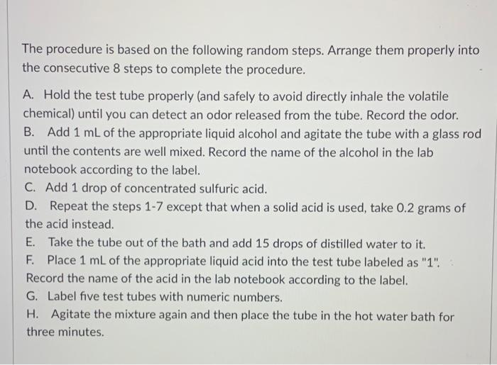 Solved The procedure is based on the following random steps. | Chegg.com