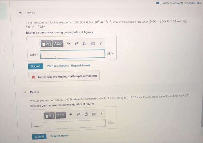 Solved Review Constants Periodic Table Part B If The Rate | Chegg.com