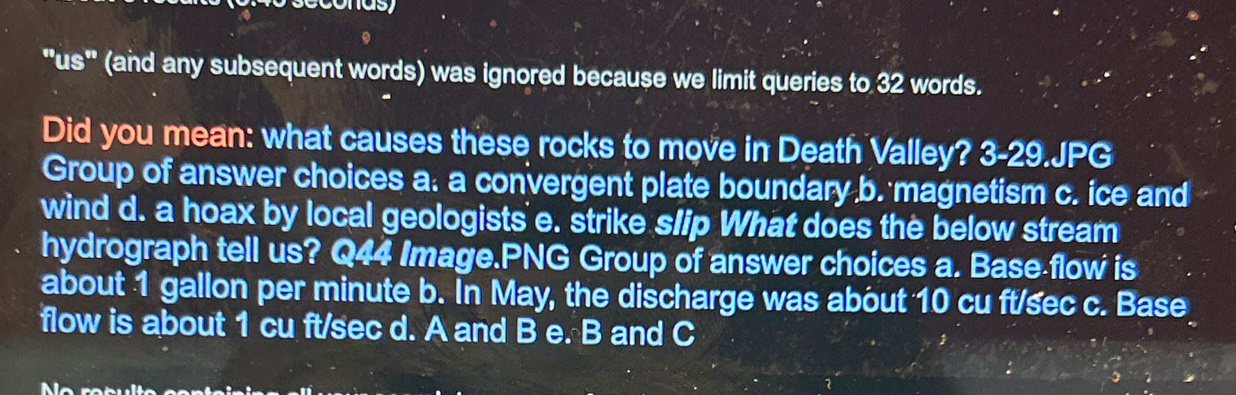 Solved "us" (and any subsequent words) ﻿was ignored because