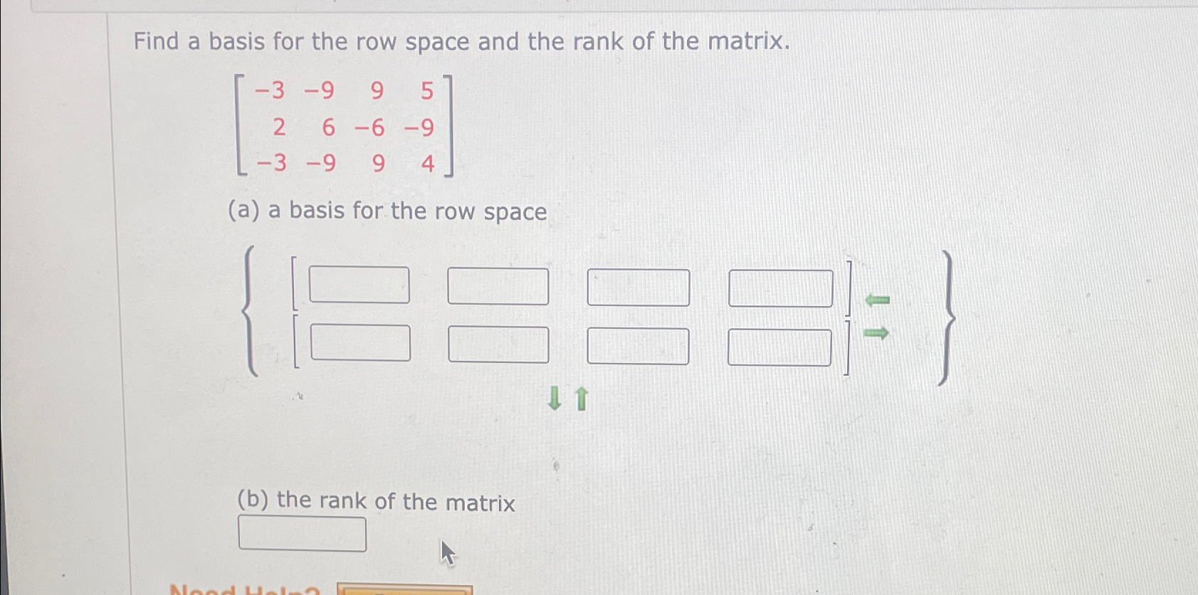 Solved Find a basis for the row space and the rank of the Chegg