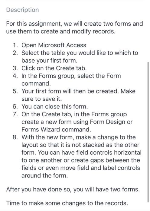 Solved Description For this assignment, we will create two | Chegg.com