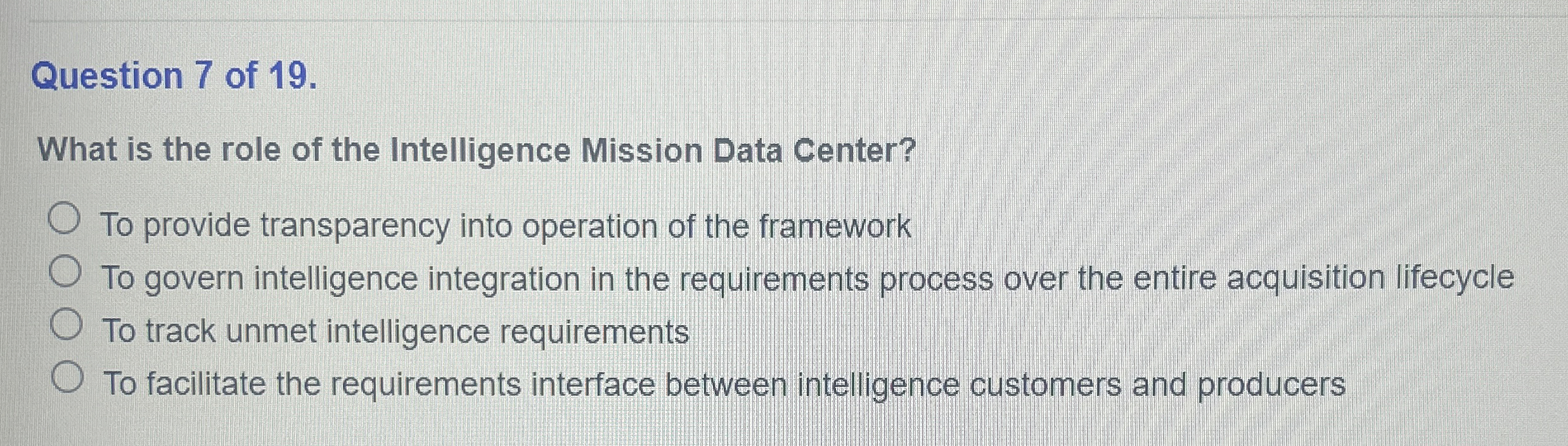 Solved Question 7 ﻿of 19.What is the role of the | Chegg.com