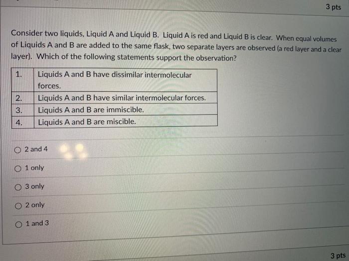 Solved 3 pts Consider two liquids, Liquid A and Liquid B. | Chegg.com