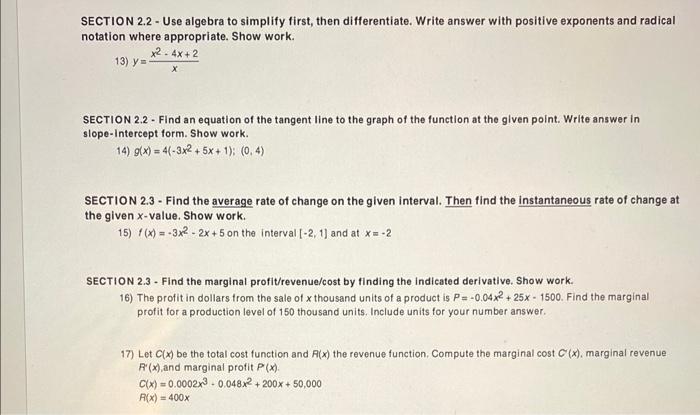 Solved SECTION 1.6 - Use The Graph Shown Below To Answer The | Chegg.com