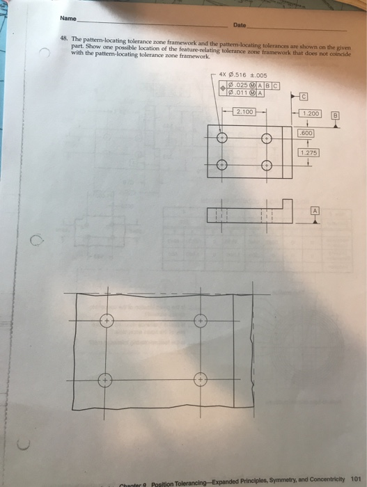 Pattern Locating Reference Frame Solved Name Date 48. The pattern-locating tolerance zone | Chegg.com