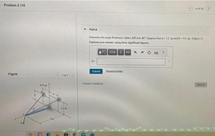 Solved Problem 2.118 of 10 Part A Determine the angle | Chegg.com