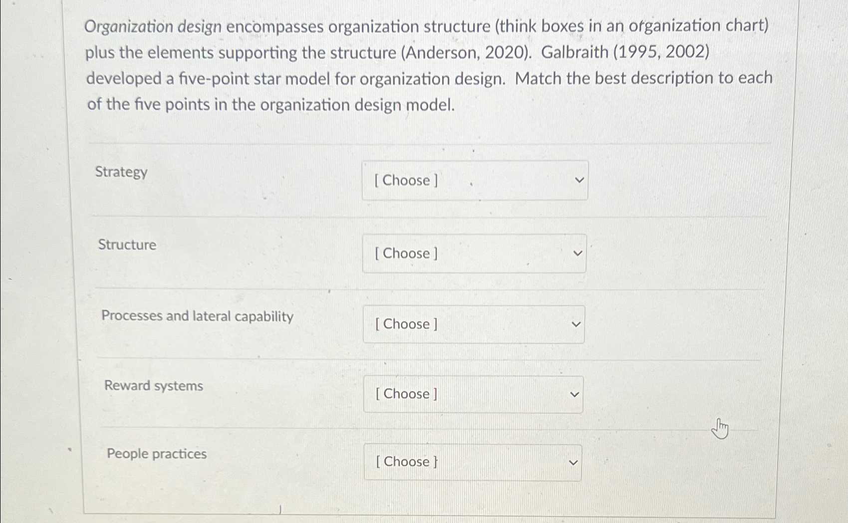 Solved Organization Design Encompasses Organization | Chegg.com