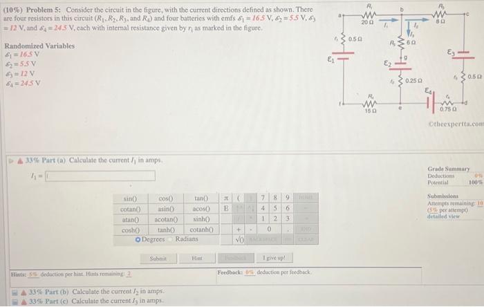 Solved (105) Problem 5: Consider The Circuit In The Figure, | Chegg.com