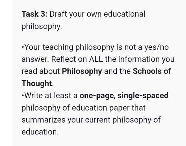 writing your educational philosophy