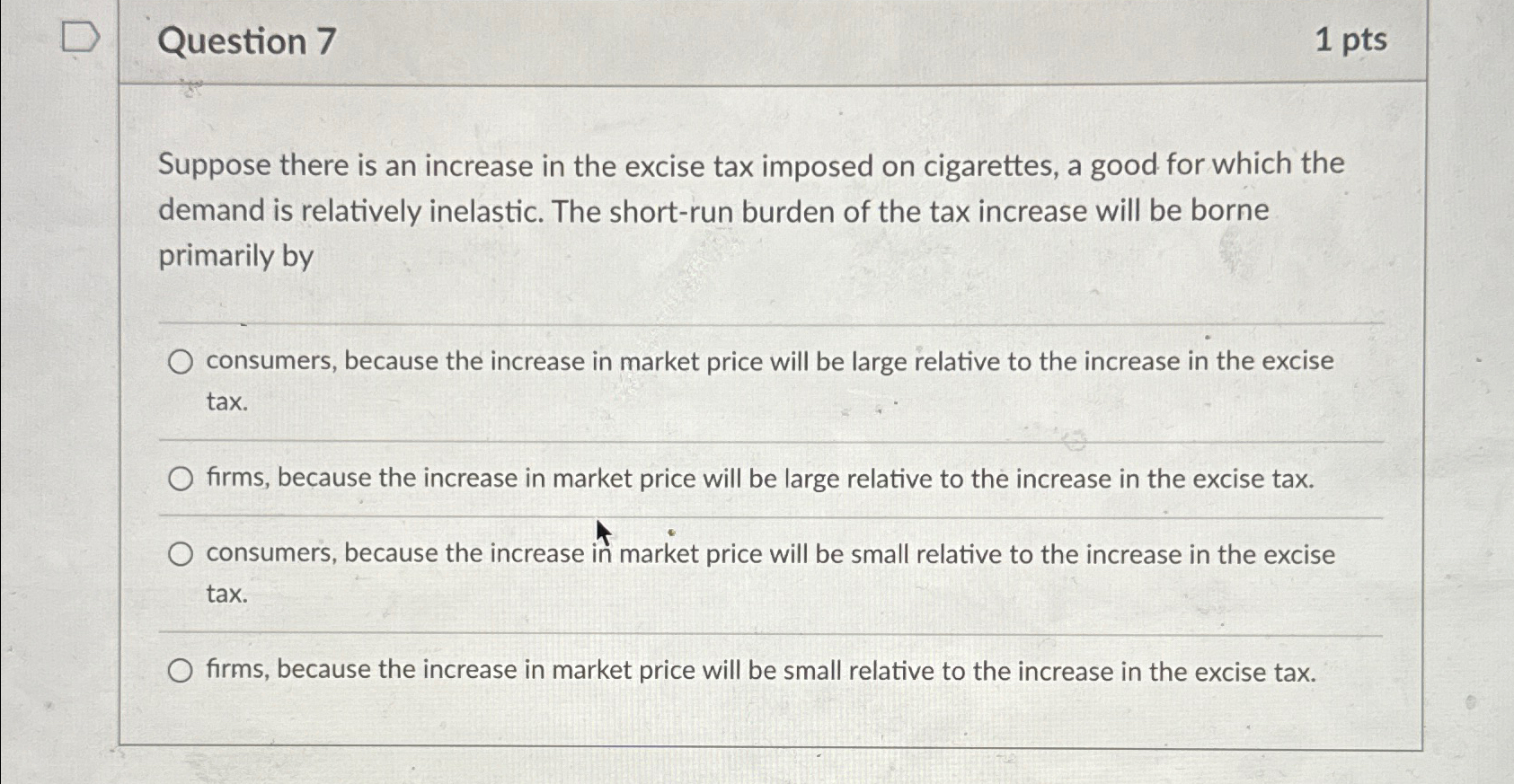 Solved Question 71ptsSuppose there is an increase in the | Chegg.com