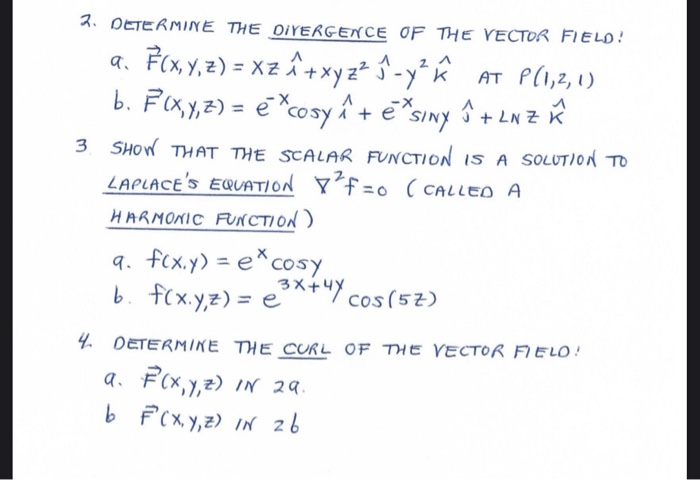 3 Determine The Divergence Of The Vector Field A Chegg Com