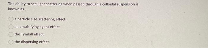 scattering of light in colloidal solution experiment