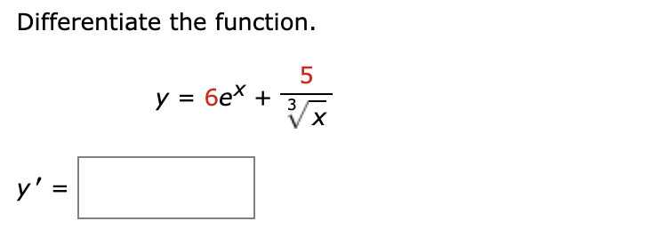 Solved Differentiate The Function Y 6ex 5x3y