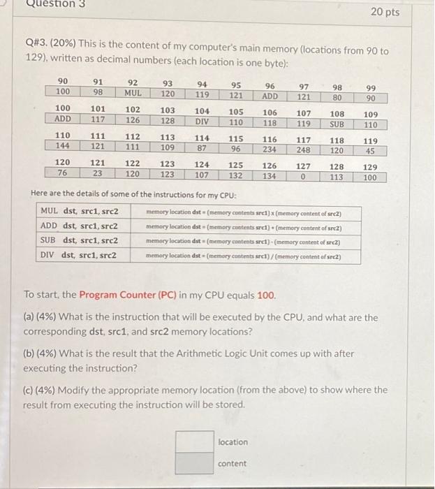 Solved Question 3 20 pts Q#3.(20%) This is the content of my | Chegg.com