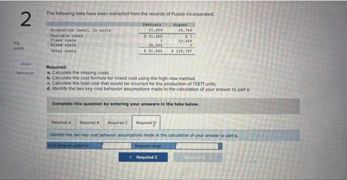 Solved The following data have been extracted from the | Chegg.com