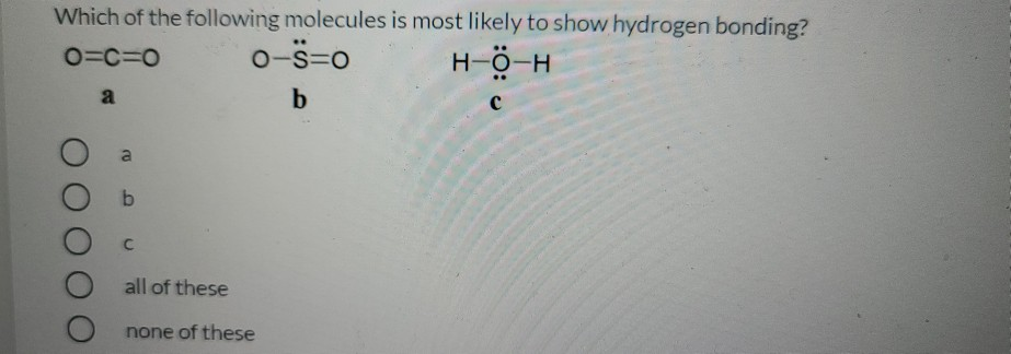 Solved Which of the following molecules is most likely to | Chegg.com