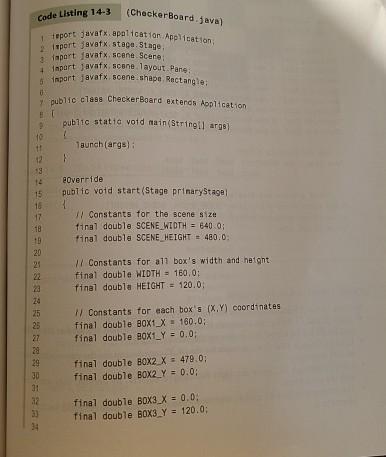 Solved code Listing 14-3 (CheckerBoard,java)1 tepors | Chegg.com