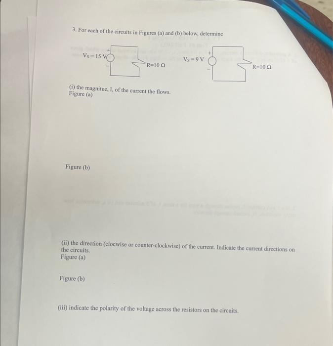 Solved 3. For Each Of The Circuits In Figures (a) And (b) | Chegg.com