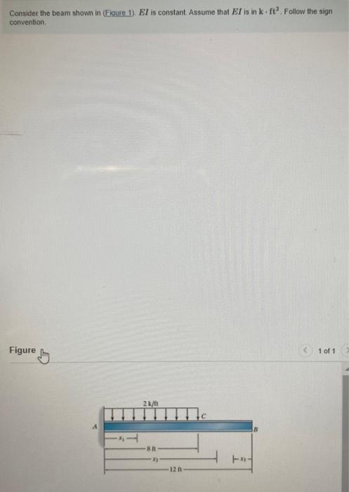 Solved Consider the beam shown in (Figure 1). EI is constant | Chegg.com