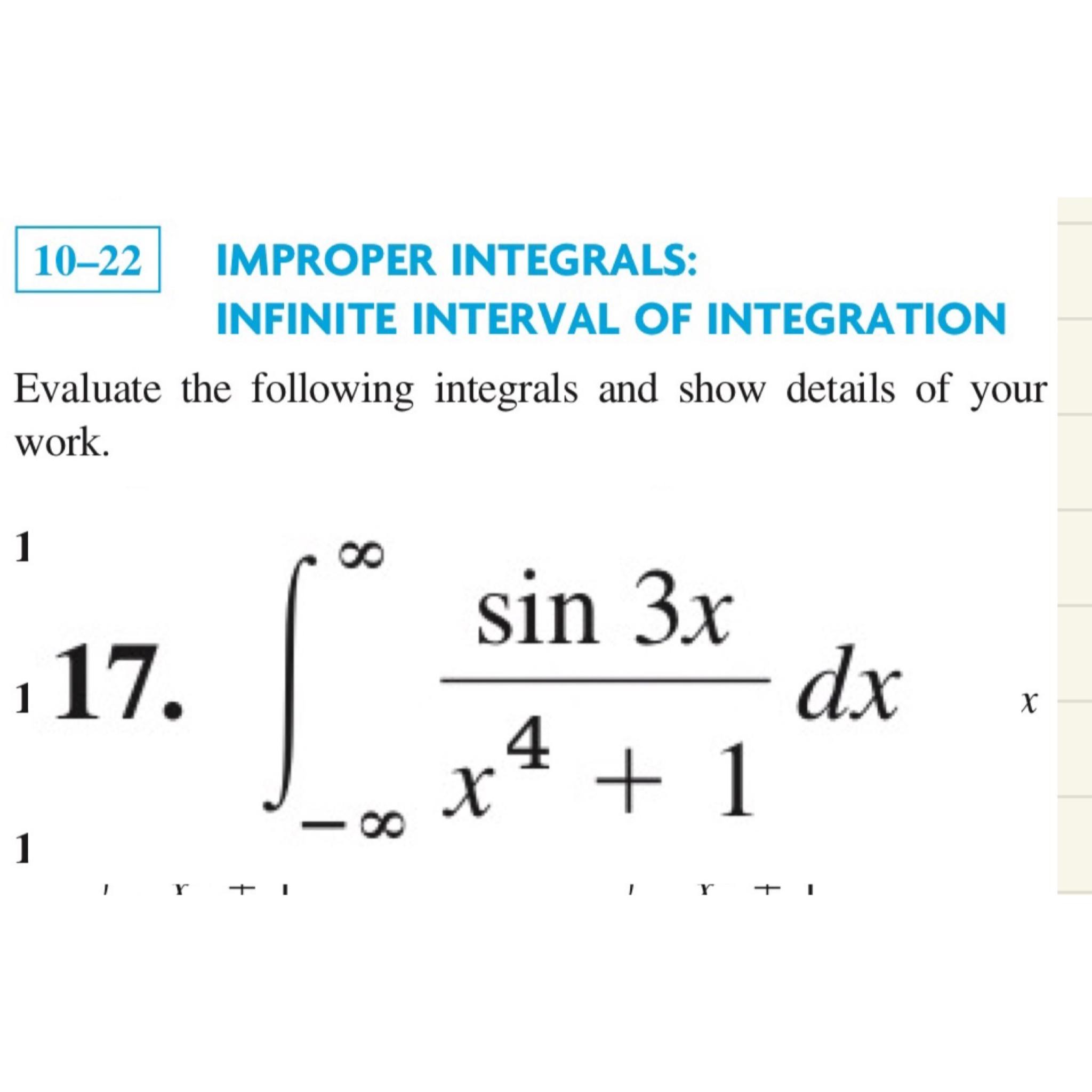 Solved Improper Integrals Infinite Interval Of