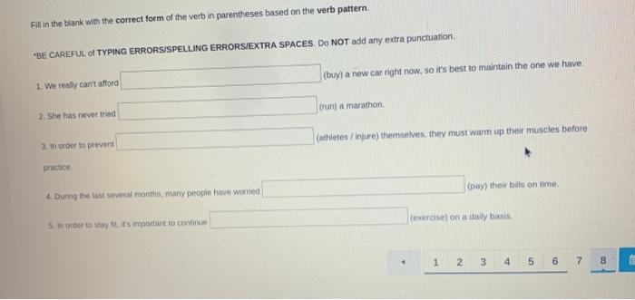 Fill in the blank with the correct form of the verb | Chegg.com