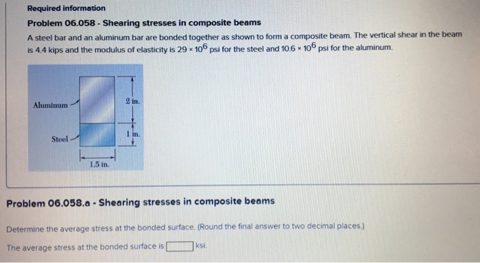 Solved Required Information Problem 06.058 - Shearing | Chegg.com