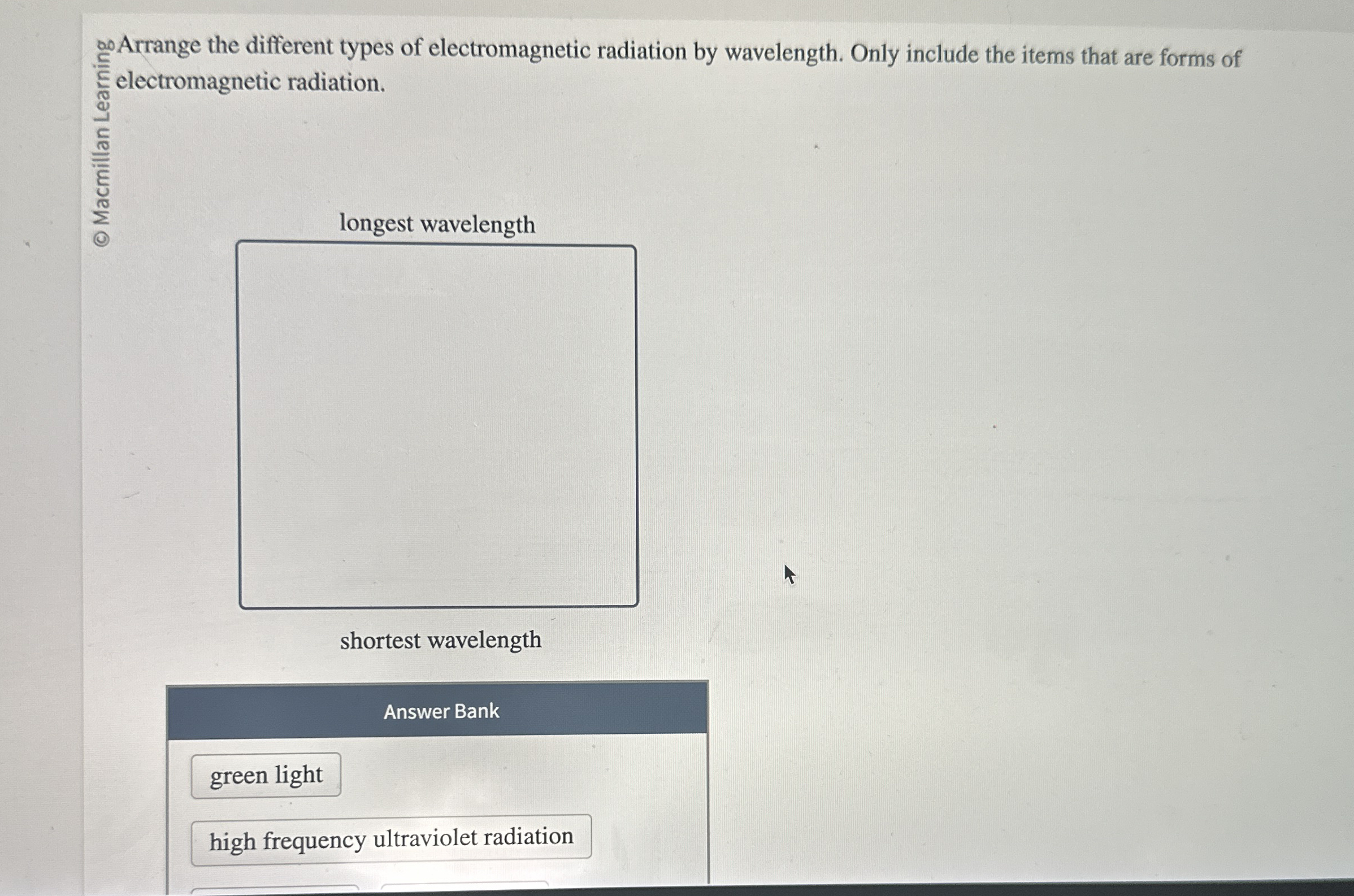 Solved andrange the different types of
