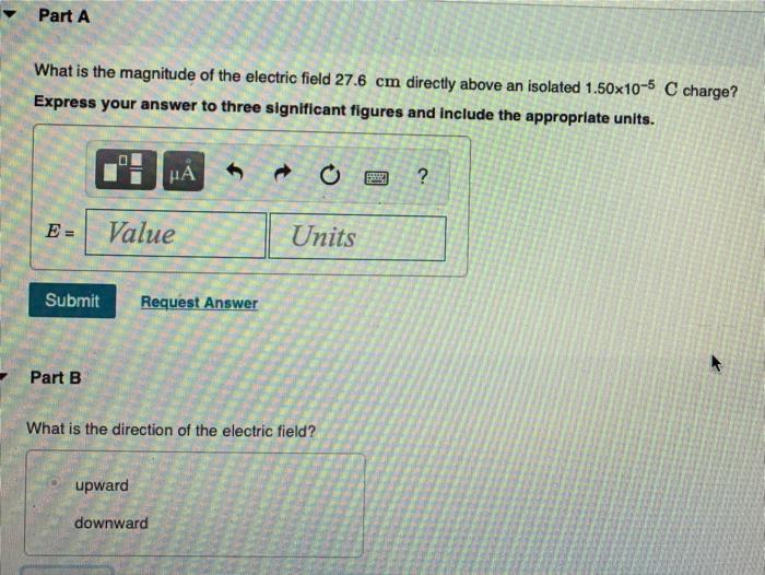 Solved Part A What is the magnitude of the electric field | Chegg.com