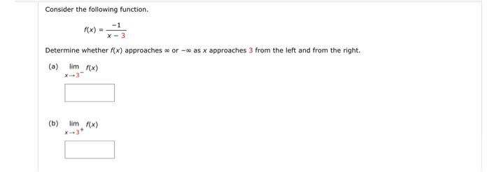 Solved Consider the following function. f(x)=x−3−1 Determine | Chegg.com