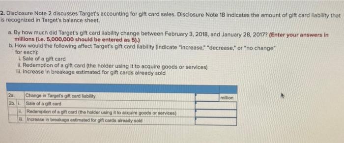 2. Disclosure Note 2 discusses Target's accounting | Chegg.com