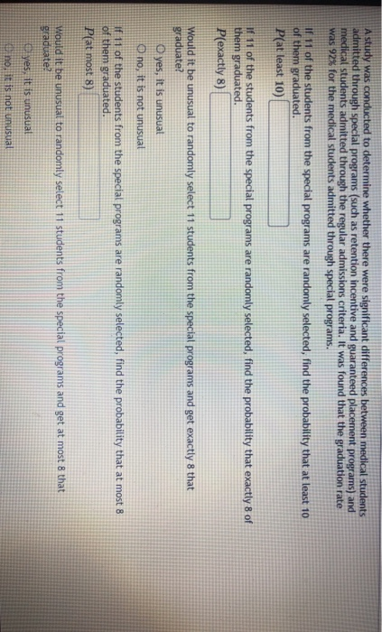 Solved A study was conducted to determine whether there were | Chegg.com