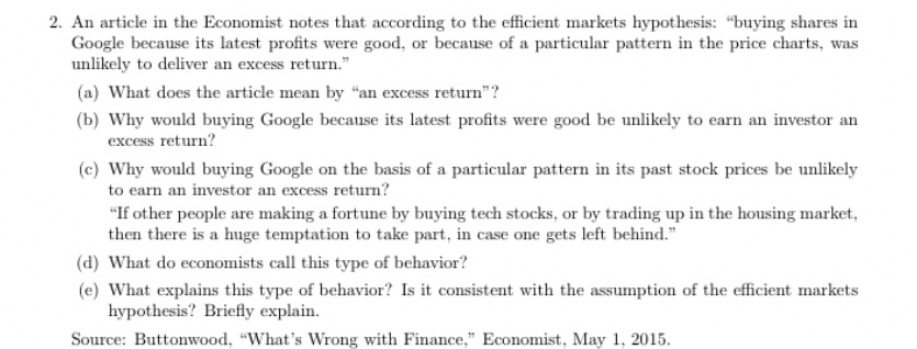 Solved An article in the Economist notes that according to | Chegg.com