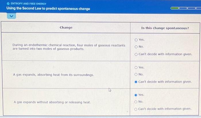 Solved O ENTROPY AND FREE EUERGY Using the Second Law to | Chegg.com