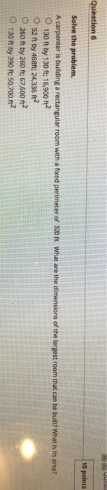 Solved Question 5 10 points Save Answer Solve the problem. A | Chegg.com