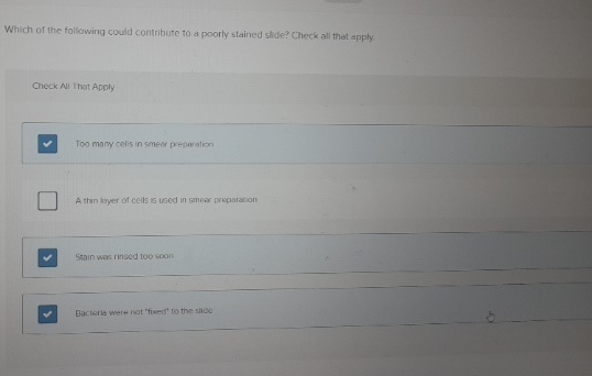 Solved Which of the following could contribute to a poorly | Chegg.com