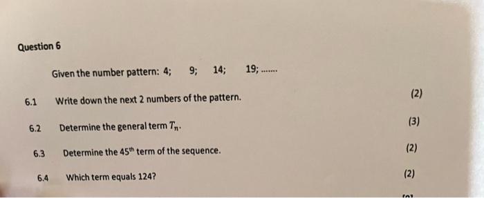 WHAT IS THE PATTERN OF 1 4 9 visual data 7