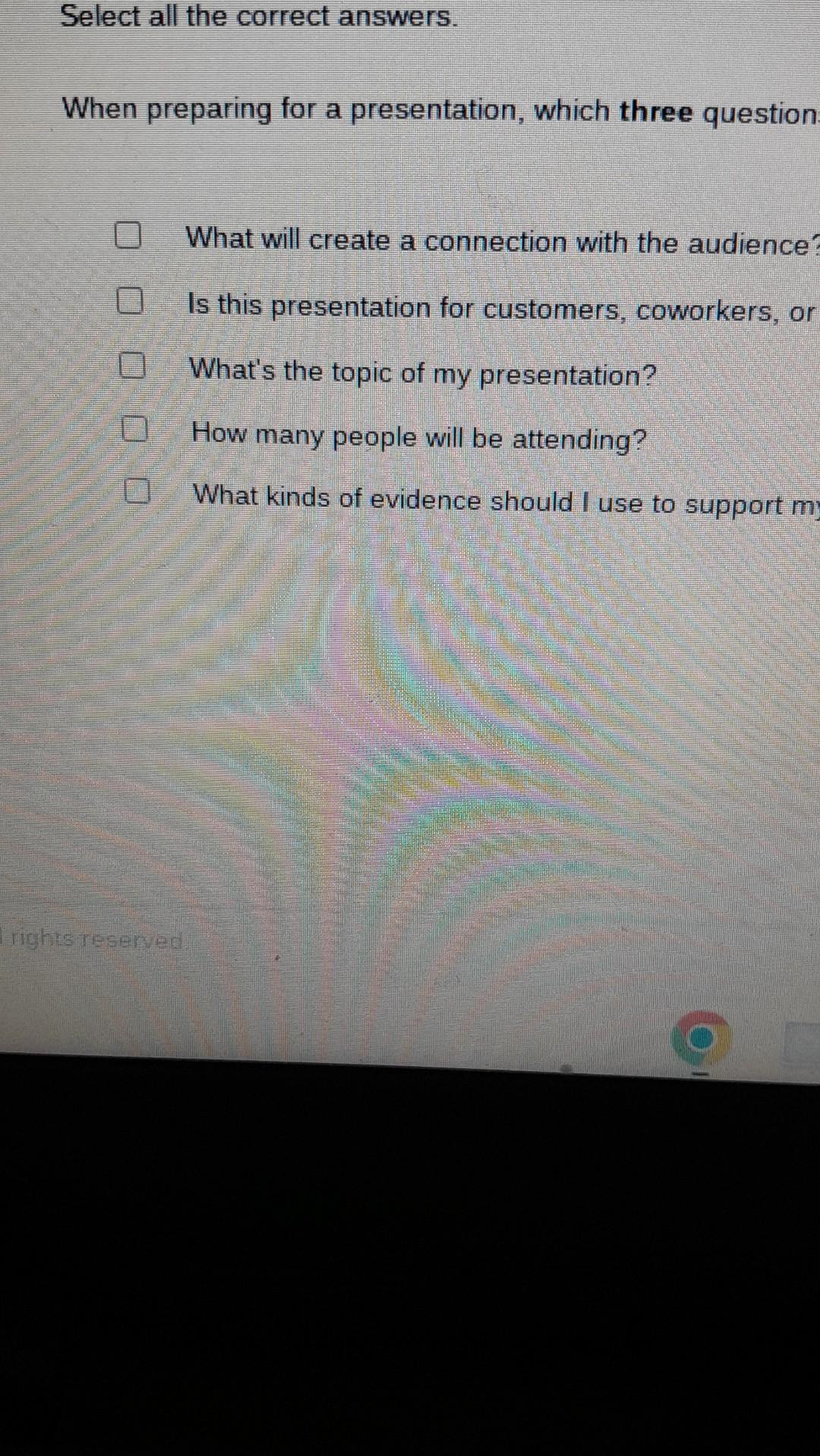 a presentation has slides for three presenter and they decide