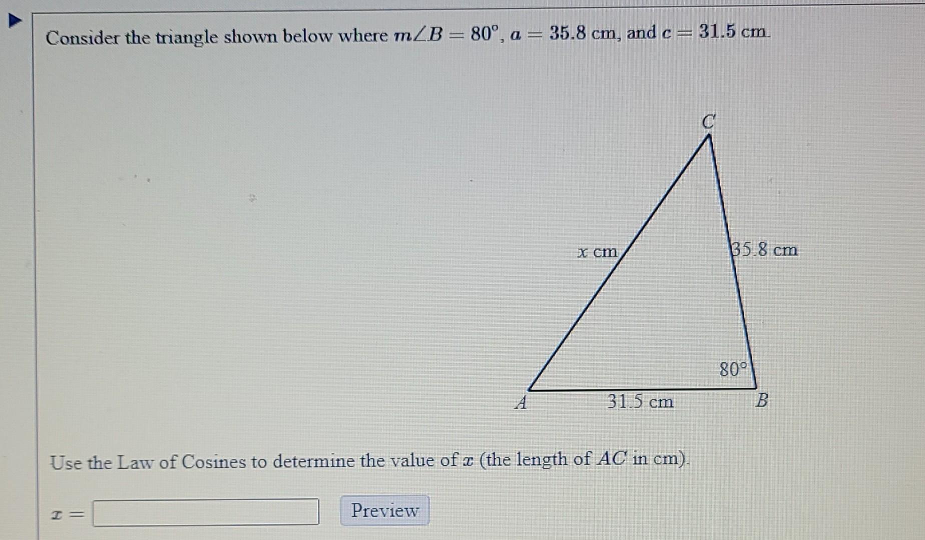 Solved a = Consider the triangle shown below where mZC=51°, | Chegg.com