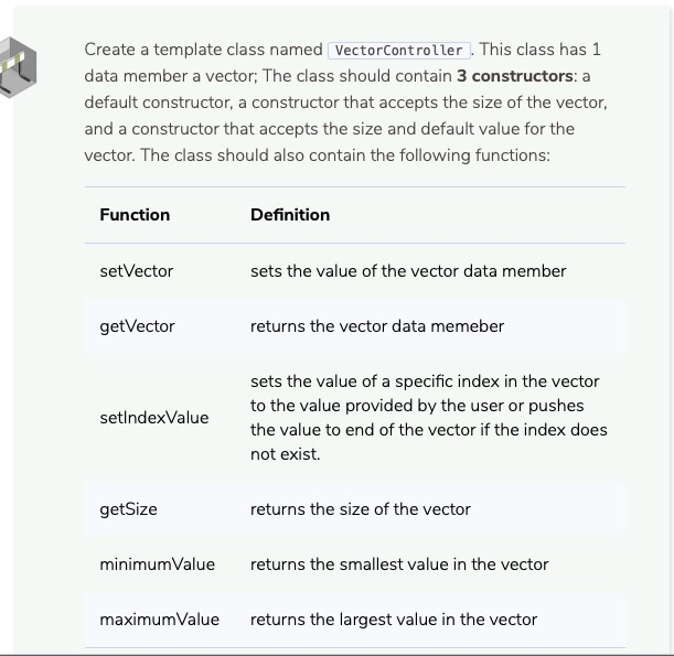 Create a template class named VectorController. This | Chegg.com