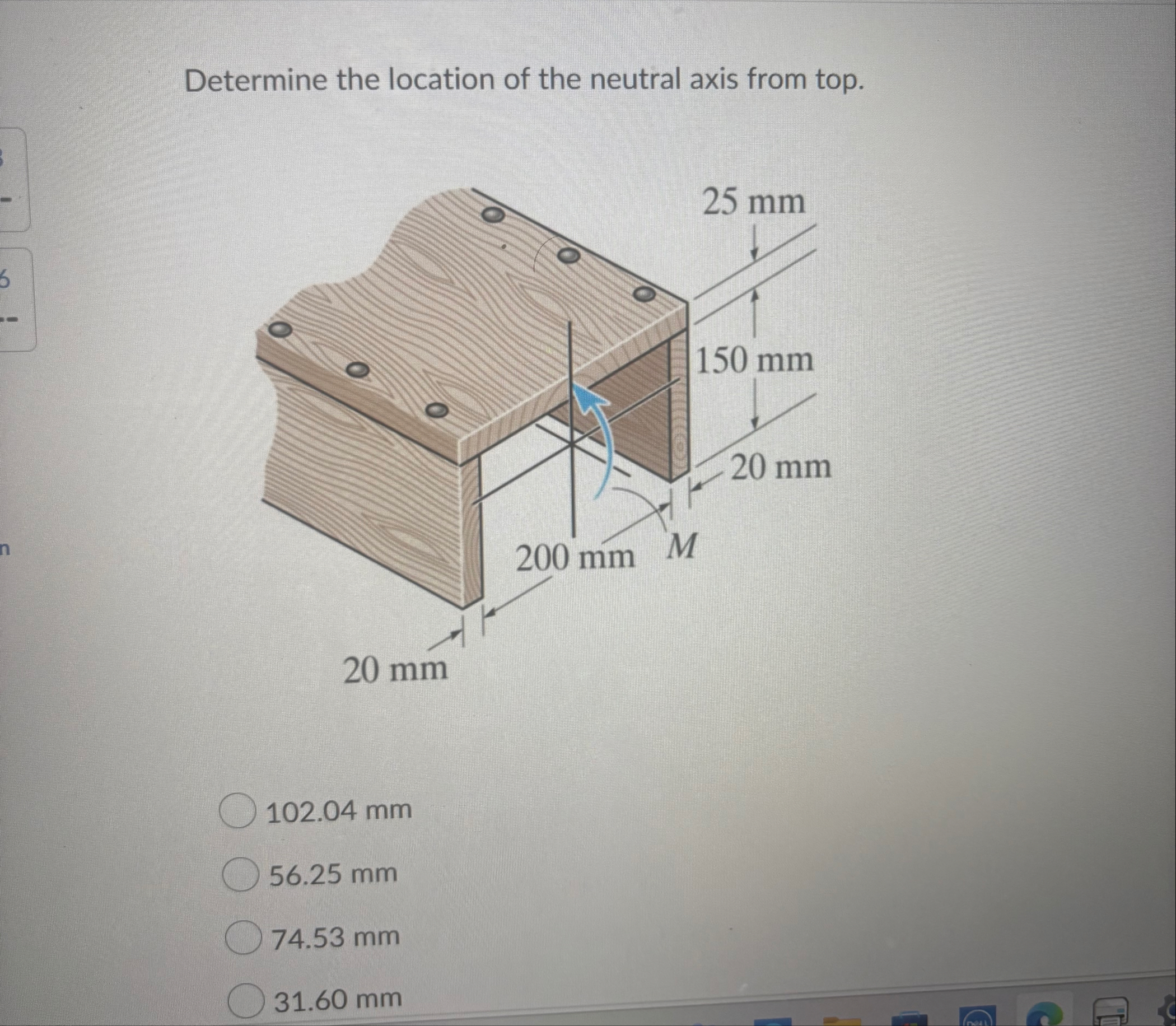 Solved Determine the location of the neutral axis from | Chegg.com