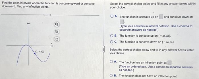 Solved Find the open intervals where the function is concave | Chegg.com
