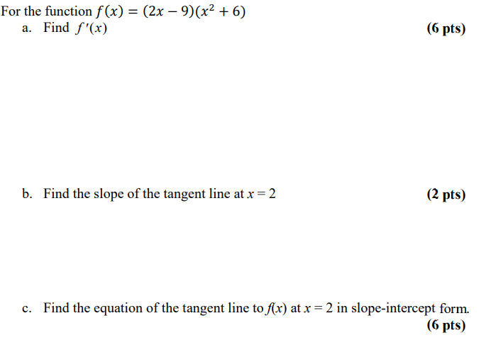 Solved For The Function F X 2x 9 X2 6 A ﻿find F X