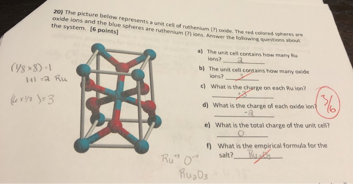 Solved 20) The picture below represents a unit cell of | Chegg.com