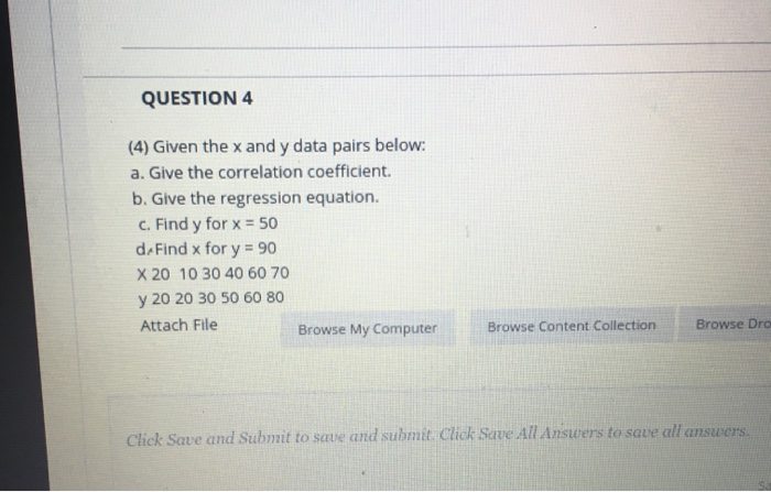Solved QUESTION 4 (4) Given the x and y data pairs below: a. | Chegg.com